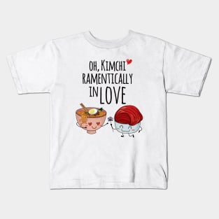 korean food,  kimchi and ramen, funny memes gifts for foodies and couples Kids T-Shirt